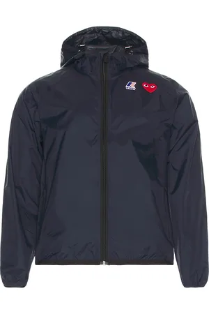 Comme des Garçons K-Way Hoodie Full Zip in - Navy. Size L (also in M, S, XL).