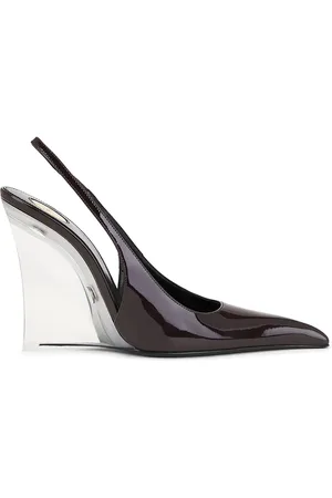 Saint Laurent Miller Wedge Pump in - Wine. Size 36 (also in 36.5, 37, 37.5, 38, 38.5, 39, 40, 41).
