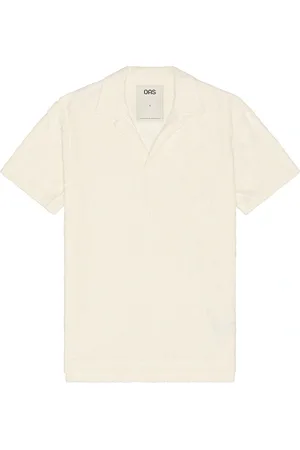Oas Summit Polo Terry Shirt in - Ivory. Size L (also in M, S, XL/1X).