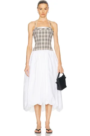 Simkhai Pfeiffer Bustier Midi Dress in - Neutral. Size 0 (also in 2, 4, 6, 8).