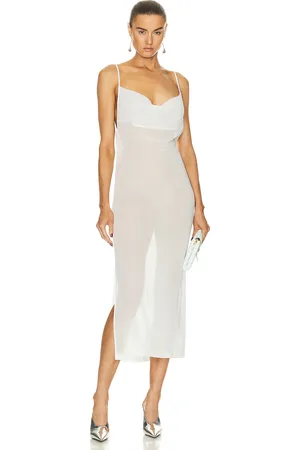 Bottega Veneta Light Cotton Gauze Dress in - Cream. Size 40 (also in ).