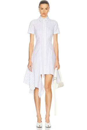 Alexander McQueen Day Dress in White Blue & Grey - White. Size 36 (also in 42).