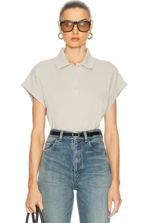 Saint Laurent Short Sleeve Polo Top in - Grey. Size L (also in M, XS).