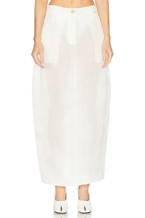 Khaite Lucian Organza Skirt in - White. Size 2 (also in 4).