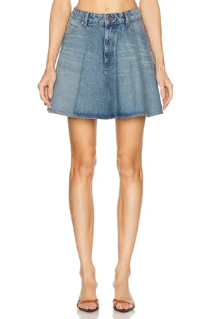 Ami Flare Mini Skirt in - Blue. Size 25 (also in 26, 27, 28, 29, 30).