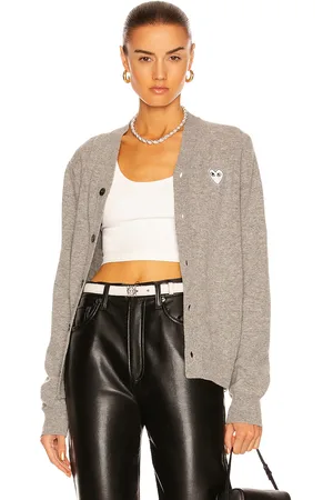 Comme des Garçons White Heart Cardigan in - Grey. Size L (also in M, S, XL, XS).