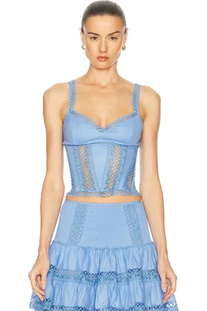 CHARO RUIZ IBIZA Poppy Top in - Blue. Size M (also in S, XS).