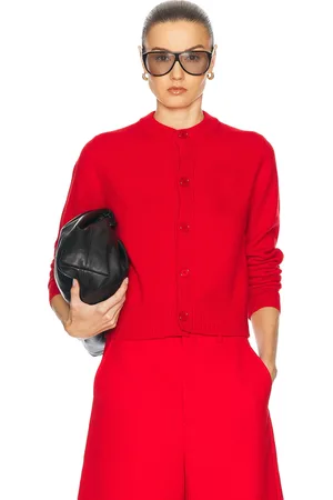 Ami Crewneck Cardigan in - Red. Size L (also in M, S).