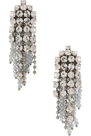 Givenchy Crystal Dangle Earrings in - Metallic Silver. Size all.