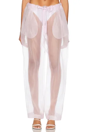 Khaite Trenton Organza Pant in - Pink. Size M (also in S, XS).