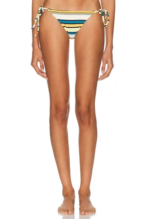 Solid The Iris Bikini Bottom in - Yellow,Blue. Size L (also in M, S, XS).