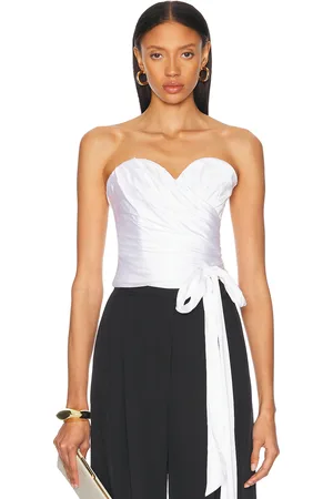 ALEXANDRE VAUTHIER Satin Strapless Top in - White. Size 34 (also in 36, 38, 40, 42).