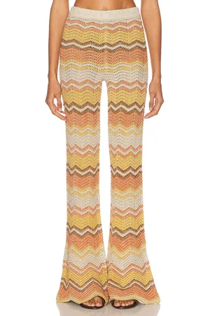 Retrofete Amira Pant in - Peach,Yellow. Size L (also in M, S, XL, XS).