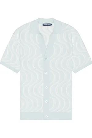 Frescobol Carioca Romero Copa Camada Jacquard Cardigan in - Baby Blue. Size XL/1X (also in ).