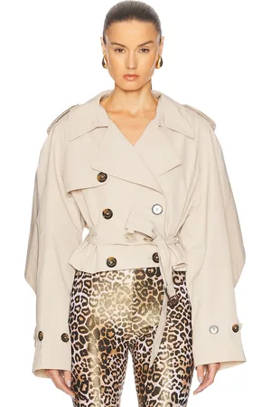 ALEXANDRE VAUTHIER Taffeta Short Trench Coat in - Neutral. Size 36 (also in 38, 40, 42, 44).
