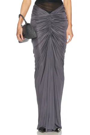 Atlein Ruched Pocket Long Skirt in - Grey. Size 36 (also in 40).