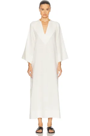 Rohe Linen Kaftan Dress in - White. Size 34 (also in 36, 38, 40, 42).