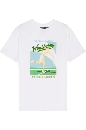 Ralph Lauren Short Sleeve Wimbledon Court Print T-Shirt in - White. Size L (also in M, S, XL/1X).