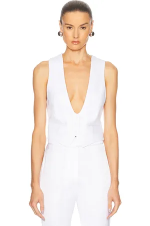 ALEXANDRE VAUTHIER Satin Tailoring Vest in - White. Size 34 (also in 36, 38, 40, 42, 44).