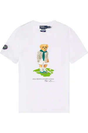 Ralph Lauren Short Sleeve Wimbledon Novelty Bear T-Shirt in - White. Size L (also in M, S, XL/1X).
