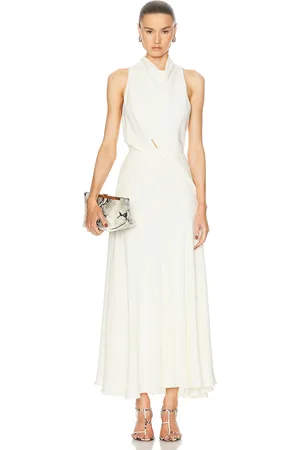 BRANDON MAXWELL The Valerie Draped Neckline & Belted Waist Dress in - . Size 4 (also in ).