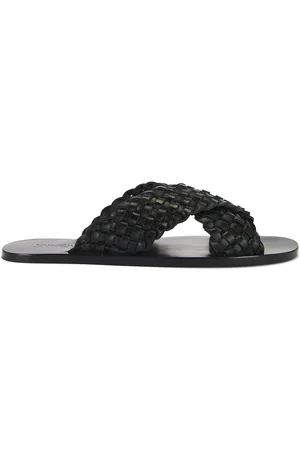 Saint Laurent Party Flat Sandal in - Black. Size 36 (also in 36.5, 37, 37.5, 38, 38.5, 39, 39.5, 40, 41, 42).