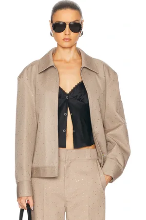 Alexander Wang Boxy Workwear Jacket in - Taupe. Size L (also in S, XS).