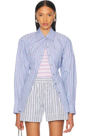 Paco rabanne Button Up Shirt in Stripes Blue Brown & White - Blue. Size 34 (also in 36, 38, 40).