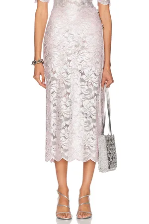 Paco rabanne Lace Midi Skirt in - Blush. Size 34 (also in 36, 38, 40, 42).