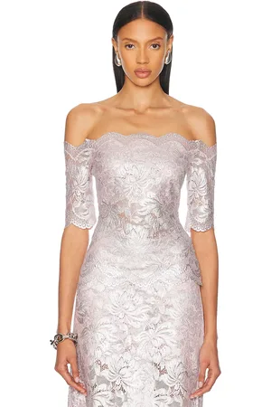 Paco rabanne Off Shoulder Lace Top in - Blush. Size 34 (also in 36, 38, 40).