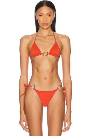 Tropic of C Orb Praia Bikini Top in - Brick. Size L (also in M, S, XS).