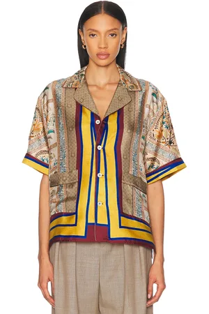 PIERRE-LOUIS MASCIA Short Sleeve Shirt in - Brown. Size L (also in M, S, XL/1X).