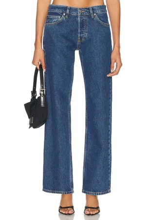EB DENIM Low Rise Baggy in - Blue. Size 25 (also in 26, 27, 28, 29, 30, 31).