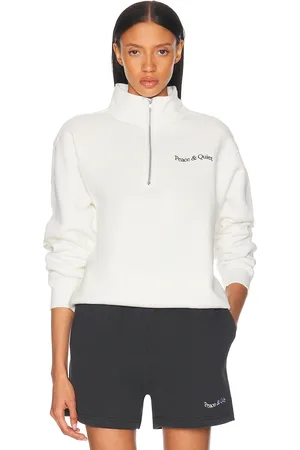 Museum of Peace and Quiet Wordmark Quarter Zip Up Sweater in - . Size L (also in M, S, XL/1X).