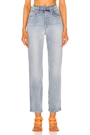 GRLFRND Cassidy Mid Rise Straight in - Denim-Light. Size 29 (also in ).
