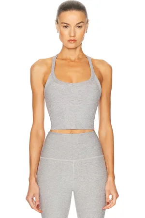 Beyond Yoga Spacedye On The Up Cropped Tank Top in - Grey. Size L (also in M, S, XS).