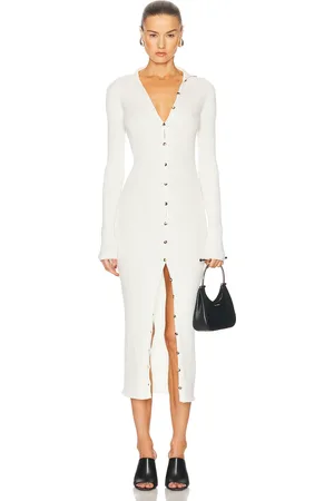 Courrèges Light Rib Cardigan Long Dress in - White. Size L (also in M).