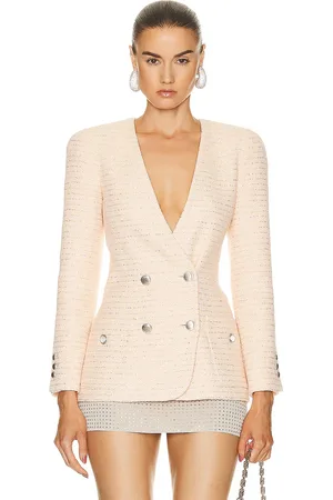 Alessandra Rich Double Breasted Jacket in - Peach. Size 38 (also in ).