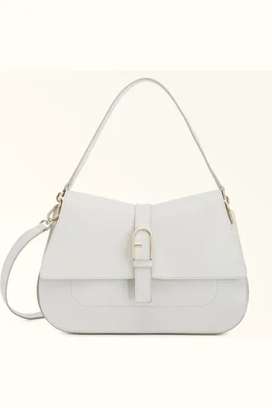 Furla Flow Top Handle Marshmallow Claris Lux Calf Leather Woman