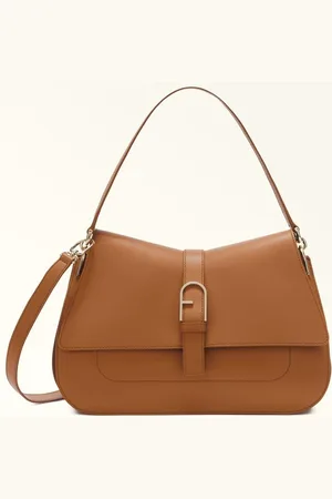 Furla Flow Top Handle Brandy Claris Lux Calf Leather Woman