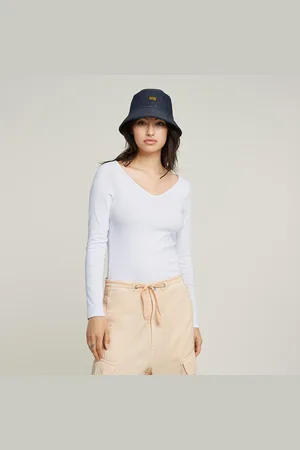 G-Star Slim Rib V-Neck Top - - Women