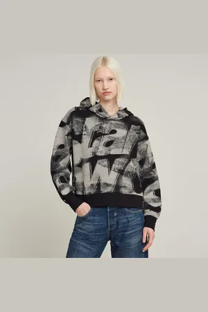 G-Star Sprayed Letters Loose Hooded Sweater - - Women