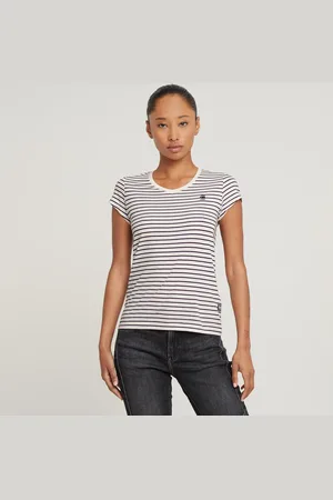 G-Star Stripe Eyben Slim V-Neck Top 2.0 - - Women