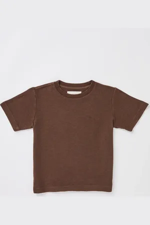 Arvust Boys Ramona Linen Short Sleeve T-Shirt in Cocoa