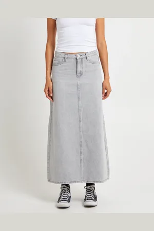 Insight Nala Maxi Denim Skirt Pebble