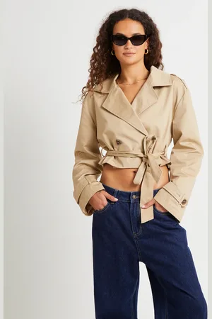 Subtitled Morgan Boxy Cropped Trench Coat