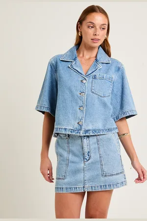 NEUW Cropped Resort Shorts Sleeved Denim Shirt