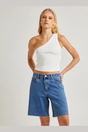 ABrand Heather One Shoulder Top Sand