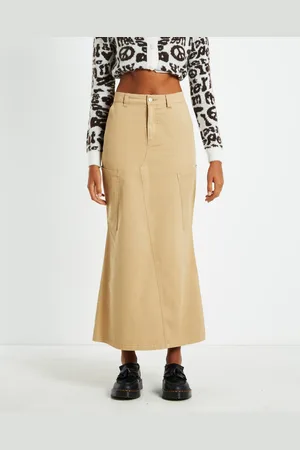 Insight Maxi Canvas Cargo Denim Skirt
