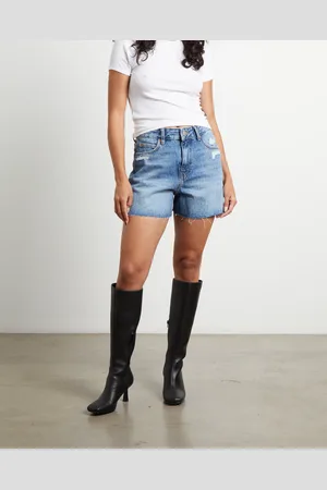 Dr Denim Nora Denim Shorts Stream Sky Worn